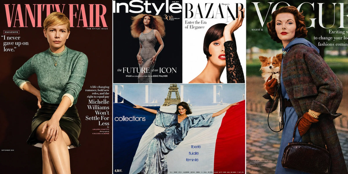 The world's most influential fashion magazines including Vogue, Vanity Fair, Harper's Bazaar and other iconic publications